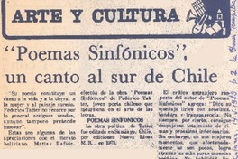 Poemas sinfónicos", un canto al sur de Chile.