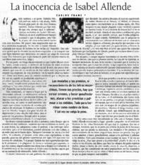 La inocencia de Isabel Allende