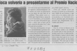 Ni loca volvería a presentarme al Premio Nacional!"