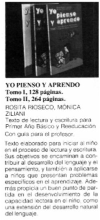 Yo pienso y aprendo.