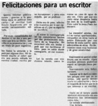 Felicitaciones para un escritor.