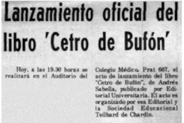 Lanzamiento oficila del libro "cetro de bufón"