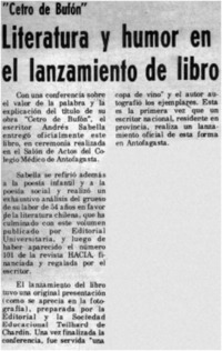 Literatura y humor en lanzamiento de libro.