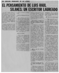 El pensamiento de Luis Raúl Silanes : [entrevistas]