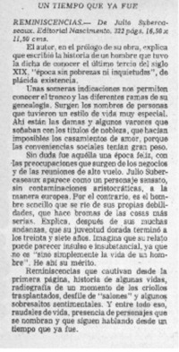 Un tiempo que ya fue.