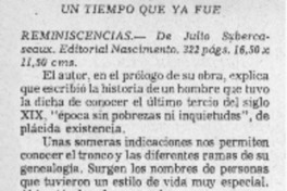 Un tiempo que ya fue.