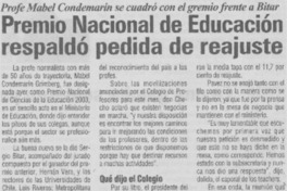 Premio Nacional de Educación respaldó pedida de reajuste