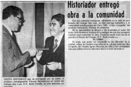 Historiador entregó obra a la comunidad.