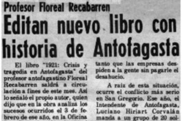 Editan nuevo libro con historia de Antofagasta.