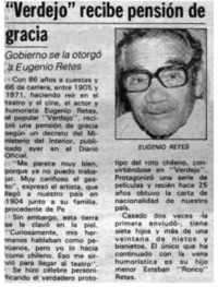 Verdejo" recibe pensión de gracia.