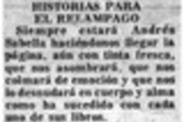 Historias para el relámpago