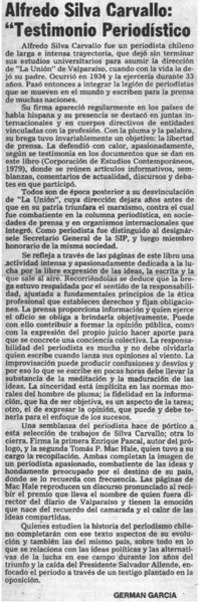 Testimonio periodístico:_Alfredo Silva Carvallo