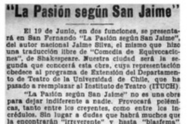 La pasión según san Jaime