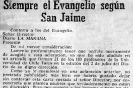 Siempre el evangelio según san Jaime
