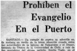 Prohíben el evangelio en el puerto.