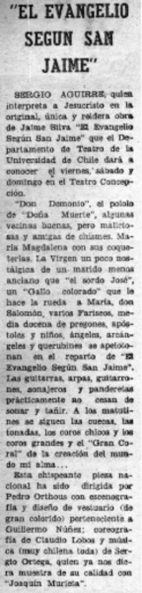 El evangelio según san Jaime".