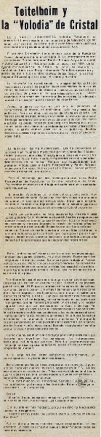 Teitelboim y la "Volodia" de cristal.