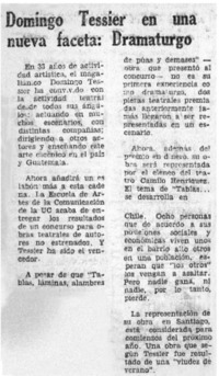 Domingo Tessier en una nueva faceta: dramaturgo.