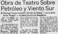 Obra de teatro sobre petróleo y viento sur