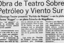 Obra de teatro sobre petróleo y viento sur