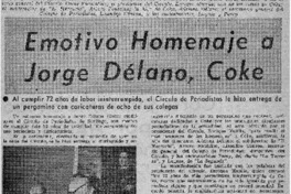Emotivo homenaje a Jorge Délano, Coke.