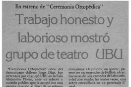 Trabajo honesto y laborioso mostró grupo de teatro UBU