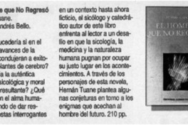 El hombre que no regresó.