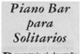 Piano bar para solitarios
