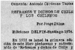 Refranes y dichos de Chile y los chilenos