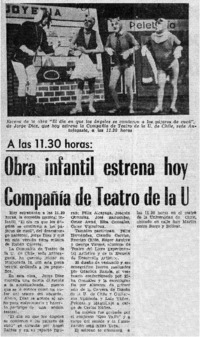 Obra infantil estrena hoy compañía de teatro de la U.