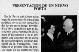 Presentación de un nuevo poeta.