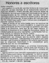 Honores a escritores.
