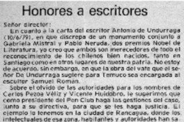 Honores a escritores.