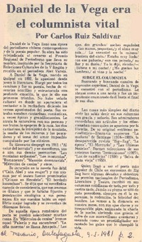 Daniel de la Vega era el columnista vital