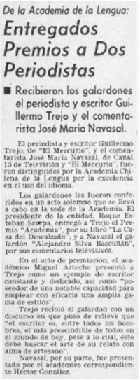 Entregados premios a dos periodistas.