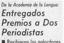 Entregados premios a dos periodistas.