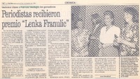 Periodistas recibieron premio "Lenka Franulic"