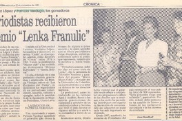 Periodistas recibieron premio "Lenka Franulic"