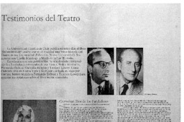 Testimonios del teatro : [entrevistas]
