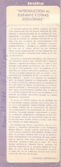 Introducción al elefante y otras zoologías"