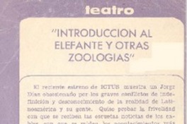 Introducción al elefante y otras zoologías"