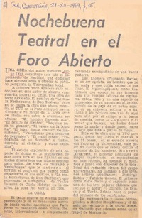 Nochebuena teatral en el foro abierto.