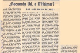 Recuerda ud. a D'Halmar