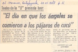 El Día en que los ángeles se comieron a los pájaros cucú.