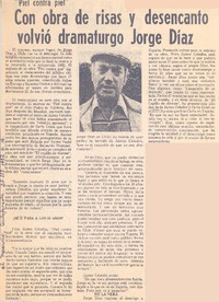 Con obra de risas y desencanto volvió dramaturgo Jorge Díaz.