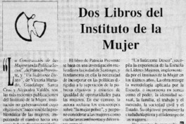 Dos libros del Instituto de la mujer.