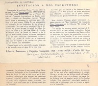 Invitación a dos escritores.