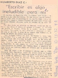Escribir es algo ineludible para mí".