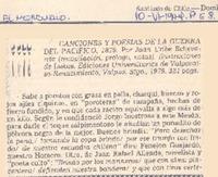 Canciones y poesías de la Guerra del Pacífico