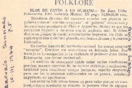 Flor de canto a lo humano.